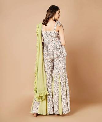 Sage Green Peplum Set 4