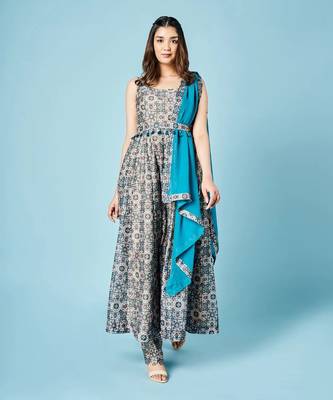 Teel Blue Anarkali 1