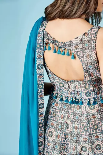 Teel Blue Anarkali