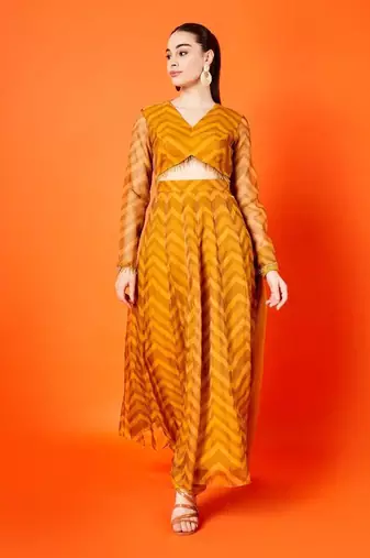 Mustard Chevron Anarkali