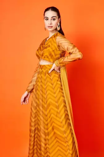 Mustard Chevron Anarkali