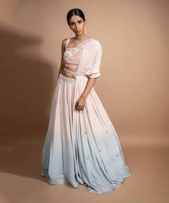 Blush Pink Ombre Skirt Set 1