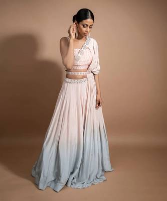 Blush Pink Ombre Skirt Set 2