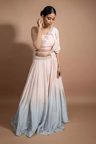 Blush Pink Ombre Skirt Set
