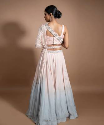Blush Pink Ombre Skirt Set 3