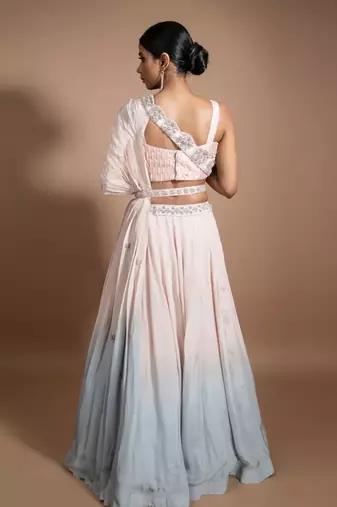 Blush Pink Ombre Skirt Set