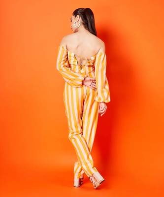 Cyber Yellow Stripes Pant Set 2