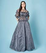 Ash Grey Chevron Skirt Set