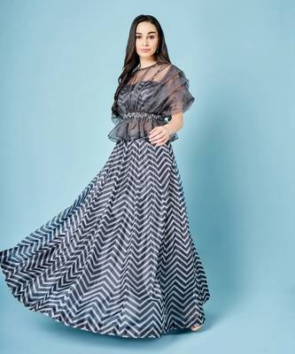 Ash Grey Chevron Skirt Set 2