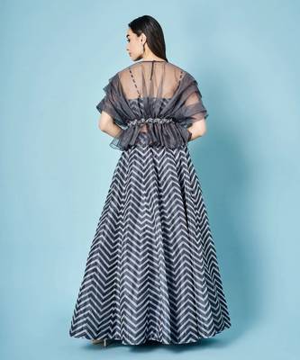 Ash Grey Chevron Skirt Set 3
