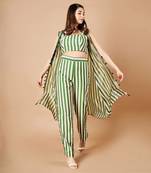 Forest Green Stripes Pant Set