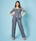 Ash Grey Chevron Peplum Set