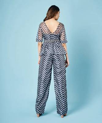 Ash Grey Chevron Peplum Set 3