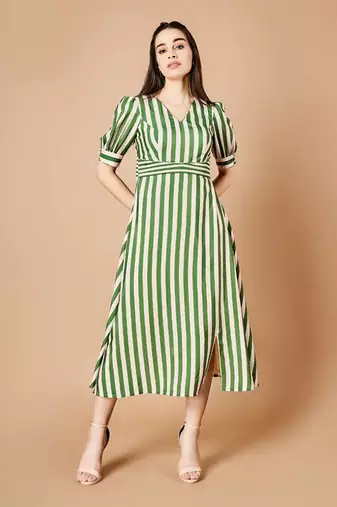 Forest Green Stripe Dress