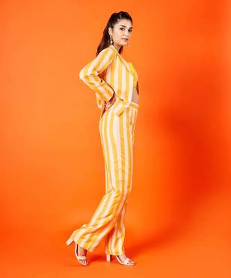 Cyber Yellow Stripes Pant And Jacket Set 3