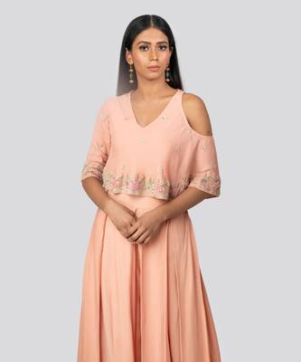 Peach Box Pleated Palazzo Pant And Top Set 3