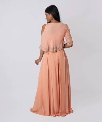 Peach Box Pleated Palazzo Pant And Top Set 4