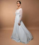 Ash Grey One Shoulder Gown