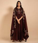 Maroon Anarkali With Heavy Embroidered Kurta