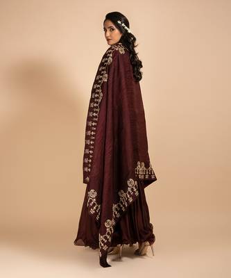 Maroon Anarkali With Heavy Embroidered Kurta 2