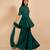Green Peplum Top Paired With Flared Palazzo Set