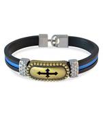 Black Cross Design Strap Bracelet for Men by Sarah