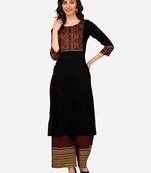 Black printed cotton salwar
