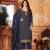 Navy-blue embroidered georgette salwar
