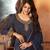 Navy-blue embroidered georgette salwar
