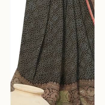 Black woven georgette saree with blouse 3