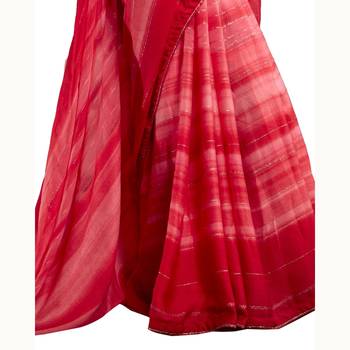 Pink woven georgette saree with blouse 3