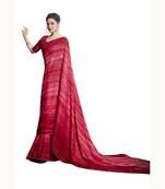 Red woven georgette saree with blouse