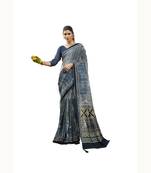 Blue woven georgette saree with blouse