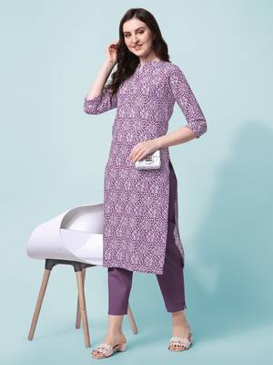 Wine Floral Printed Stand Patti Rayon Straight Kurta 2