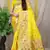 Yellow woven Faux kanchipuram silk saree with blouse