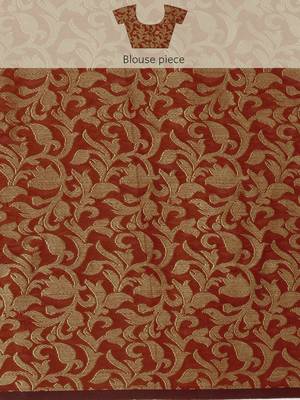 Olive Woven Cotton Silk Saree With Blouse 5