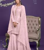 Light-pink embroidered georgette salwar