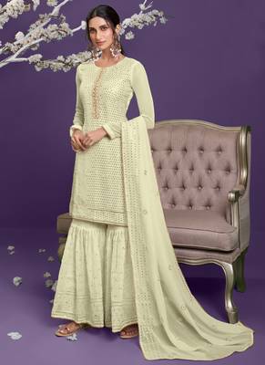 Pastel embroidered georgette salwar 1