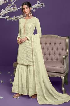 Pastel embroidered georgette salwar