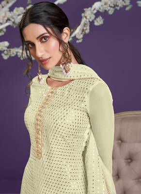 Pastel embroidered georgette salwar 2