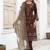 Brown embroidered net salwar