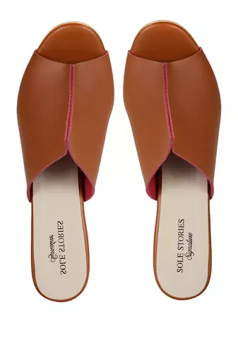 Sole Stories_Two Toned Mules In Tan