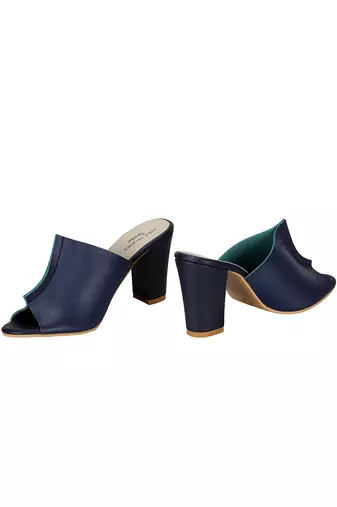 Sole Stories_Two Toned Mules In Blue