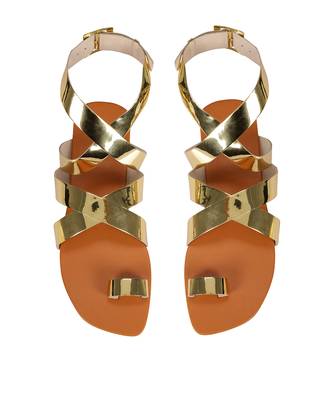 Sole Stories_Criss Cross Flats In Gold 2