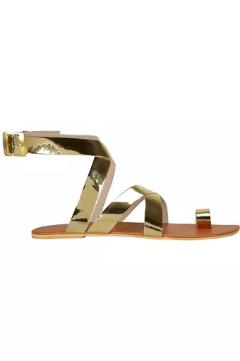 Sole Stories_Criss Cross Flats In Gold