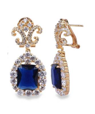 Victorian Top With Blue Sapphire Drop In 18K Gold Polish 1