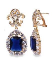 Victorian Top With Blue Sapphire Drop In 18K Gold Polish