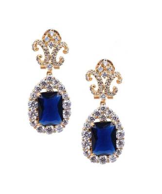 Victorian Top With Blue Sapphire Drop In 18K Gold Polish 2