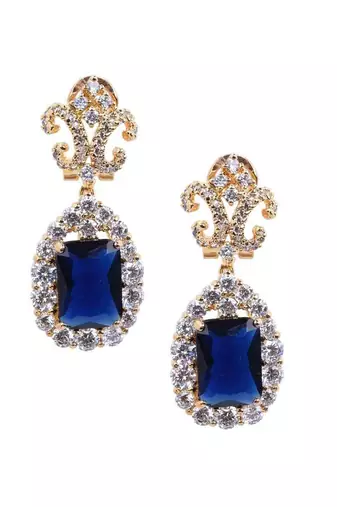 Victorian Top With Blue Sapphire Drop In 18K Gold Polish
