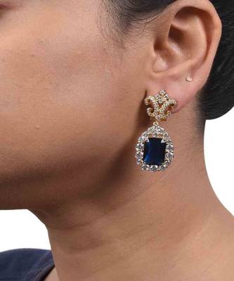Victorian Top With Blue Sapphire Drop In 18K Gold Polish 3